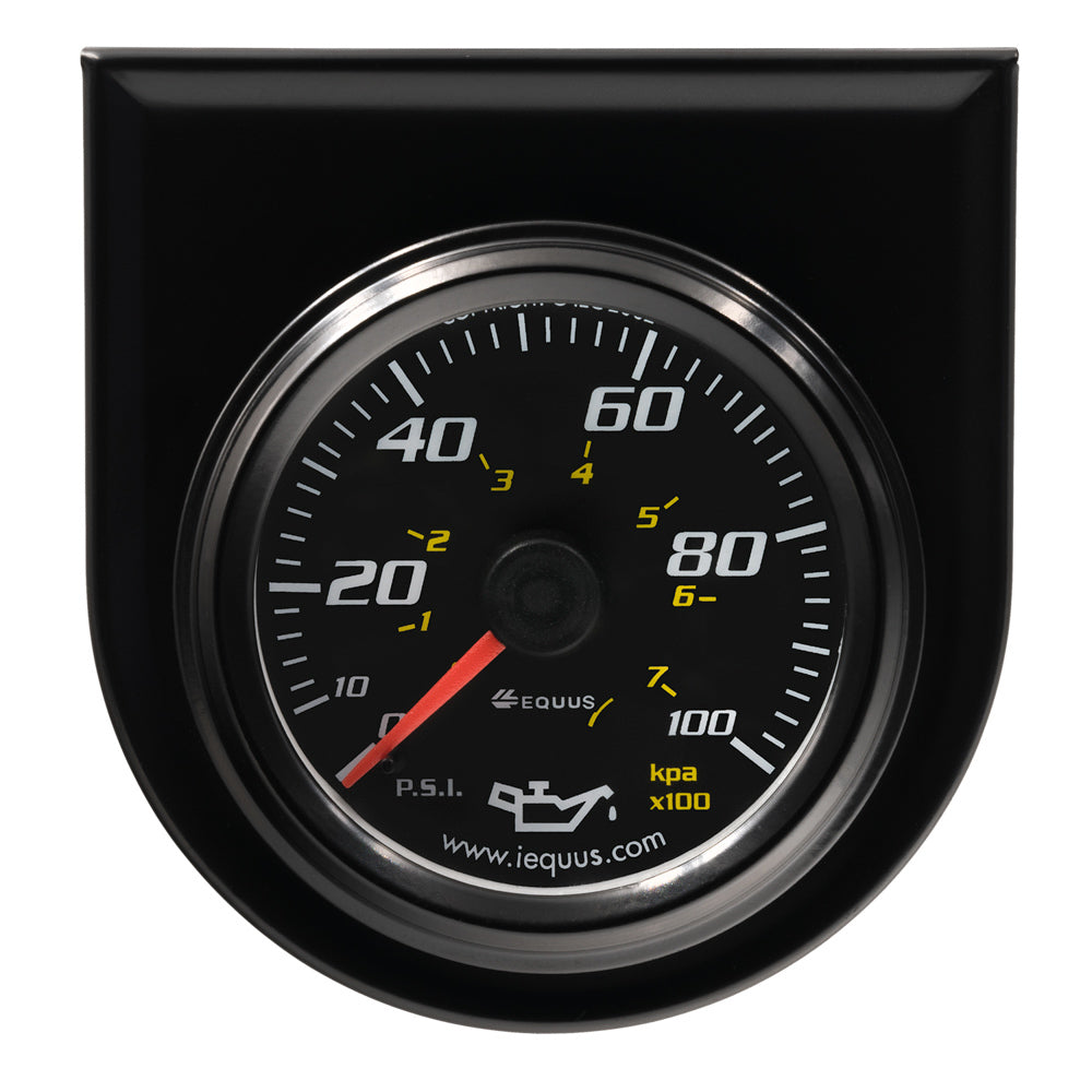 EQUUS E6244 - 2.0 Dia Oil Pressure Gauge Black  0-100psi image