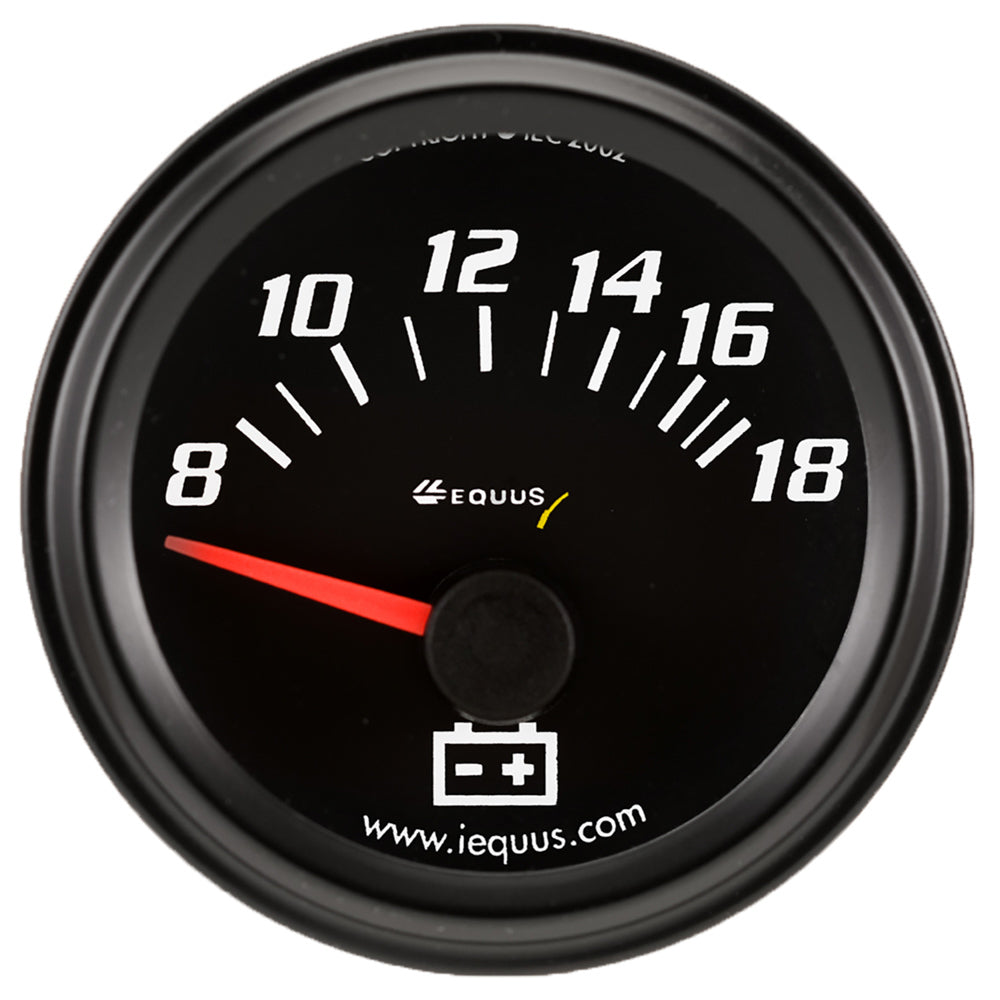 EQUUS E6268 - 2.0 Dia Voltmeter Gauge Black 8-18 Volts image