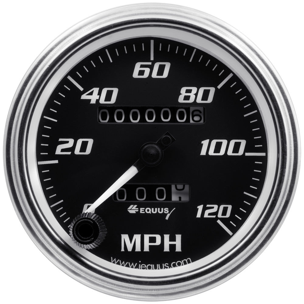 EQUUS E7072 - 3-3/8 Dia Speedometer 0-120 MPH Chrome Mech image