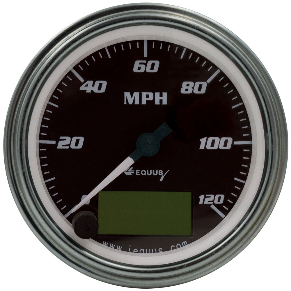 EQUUS E7074 - 3-3/8 Dia Speedometer 0-120 MPH Chrome Elec image