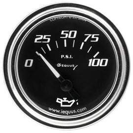 EQUUS E7234 - 2.0 Dia Oil Pressure Gauge Chrome  0-100psi image