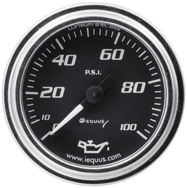 EQUUS E7244 - 2.0 Dia Oil Pressure Gauge Chrome  0-100psi image