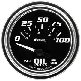 EQUUS E7264 - 2.0 Dia Oil Pressure Gauge Chrome  0-100psi image