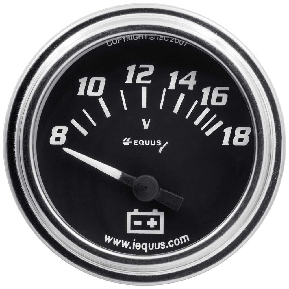 EQUUS E7268 - 2.0 Dia Voltmeter Gauge Chrome 8-18 Volts image