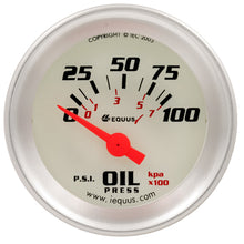 Load image into Gallery viewer, EQUUS E8164 - 1-1/2 Dia Oil Pressure Gauge Silver  0-100psi image