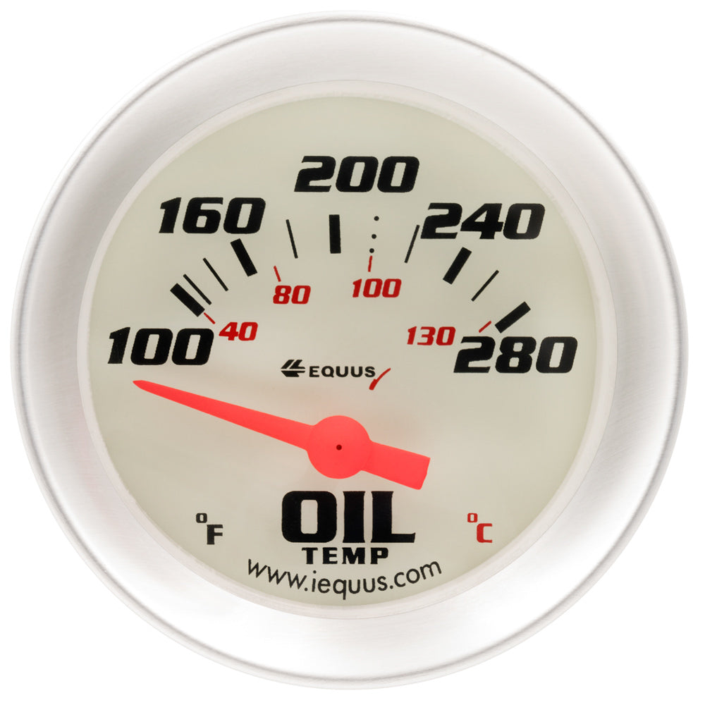 EQUUS E8243 - 2.0 Dia Oil Temp Gauge Silver  100-280 image