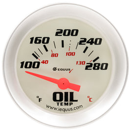 EQUUS E8243 - 2.0 Dia Oil Temp Gauge Silver  100-280 image
