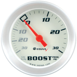EQUUS E8257 - 2.0 Dia Vacuum/Boost Gauge Silver 30 HG/30 PS image