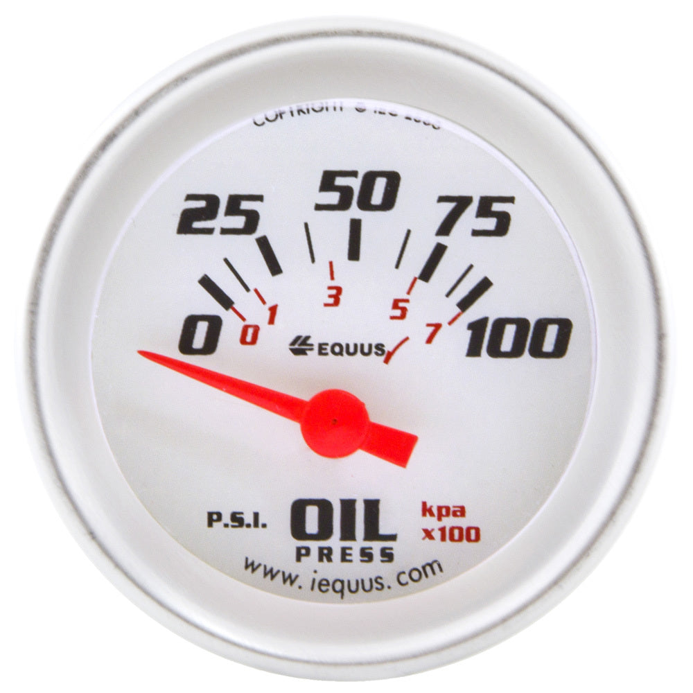 EQUUS E8264 - 2.0 Dia Oil Pressure Gauge Silver  0-100psi image