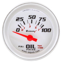 Load image into Gallery viewer, EQUUS E8264 - 2.0 Dia Oil Pressure Gauge Silver  0-100psi image