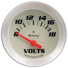EQUUS E8268 - 2.0 Dia Voltmeter Gauge Silver 8-18 Volts image