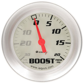EQUUS E8457 - 2-5/8 Dia Vacuum/Boost Gauge Silver 30 HG/20 PS image