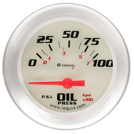 EQUUS E8464 - 2-5/8 Dia Oil Pressure Gauge Silver  0-100psi image