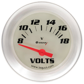 EQUUS E8468 - 2-5/8 Dia Voltmeter Gauge Silver 8-18 Volts image