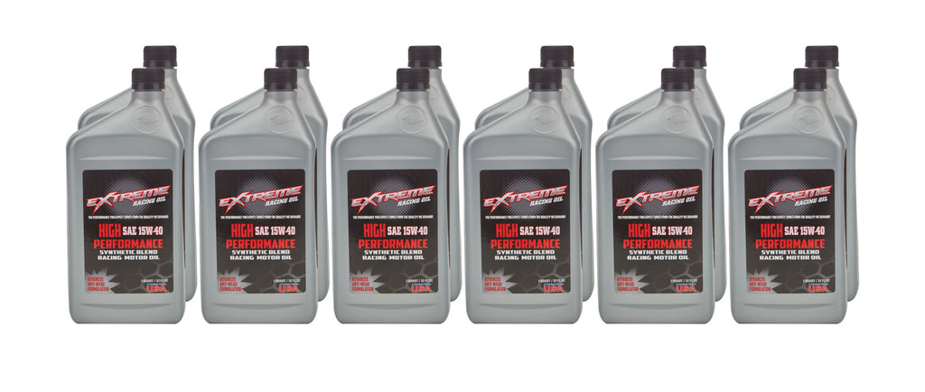 EXTREME RACING OIL HP15W40C - 15W40 Synthetic Blend 12 x 1 Quart image