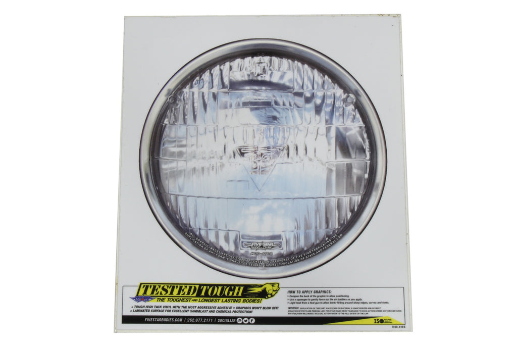 FIVESTAR H00-410S - Univer. Headlight Decal 6.00in Diameter image