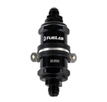 Load image into Gallery viewer, FUELAB FUEL SYSTEMS 84801-1 - Fuel Filter In-Line 3in 10 Micron 6AN Chk Valve image