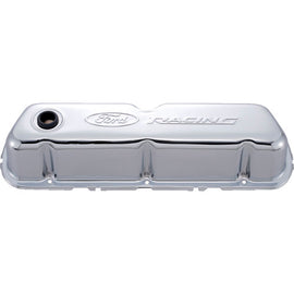 FORD 302-070 - Chrome Steel Valve Cover Set w/Ford Racing Logo image