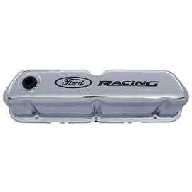 FORD 302-071 - Chrome Steel Valve Cover Set w/Ford Racing Logo image