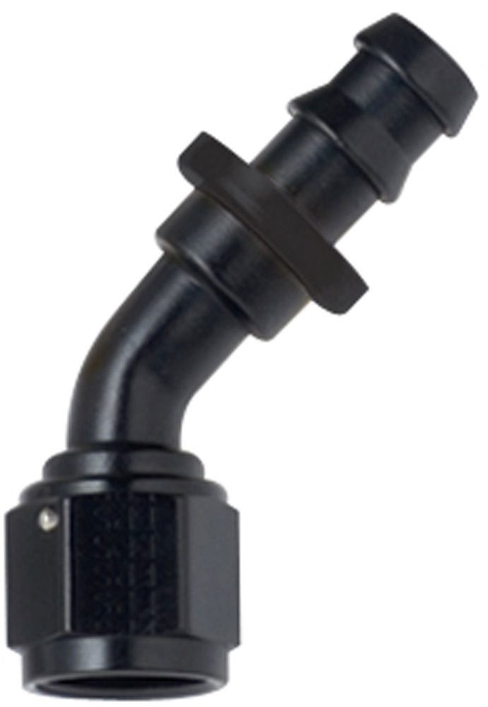 FRAGOLA 204508-BL - Hose Fitting #8 45 Deg Push Lock Black image