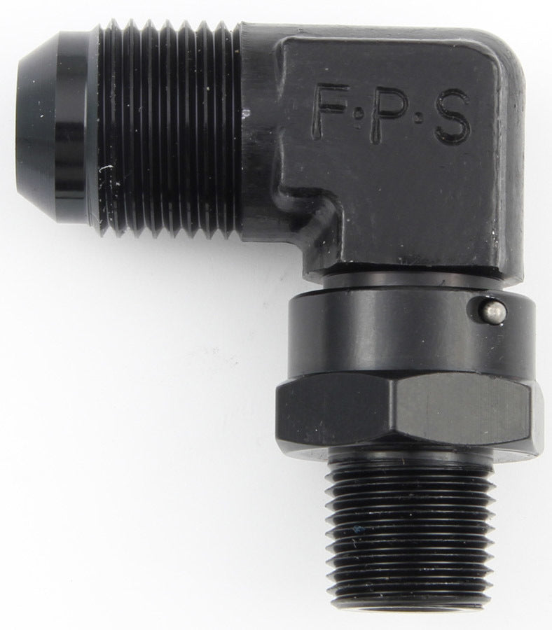 FRAGOLA 499104-BL - #4 x 1/8 MPT 90 Deg Swivel Adapter Black image