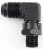 #4 x 1/8 MPT 90 Deg Swivel Adapter Black