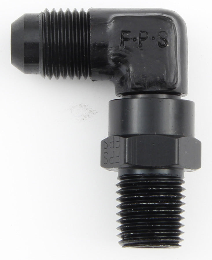 FRAGOLA 499106-BL - #6 x 1/4 MPT 90 Deg Swivel Adapter Black image