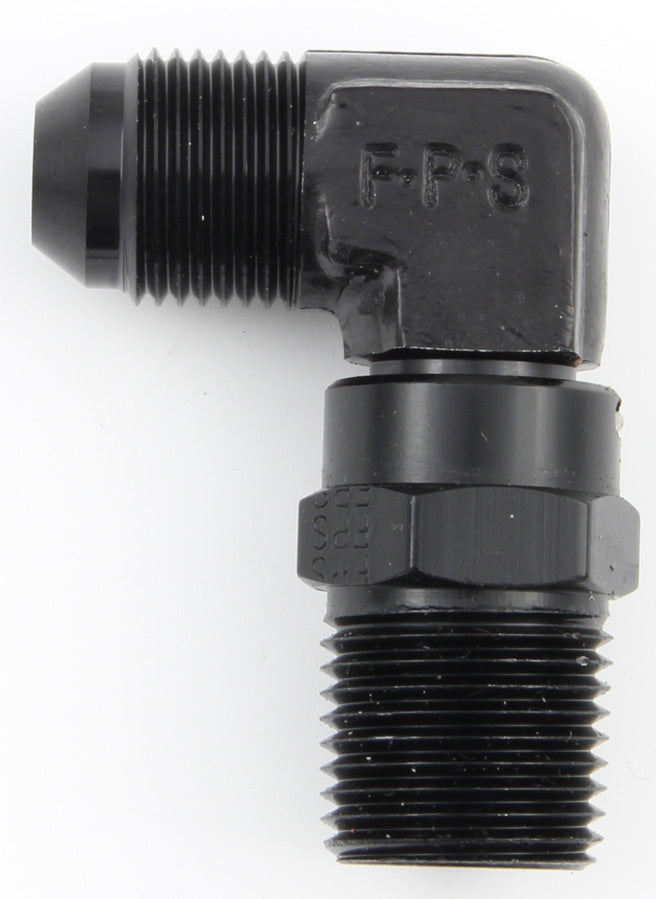 FRAGOLA 499144-BL - #4 x 1/4 MPT 90 Deg Swivel Adapter Black image