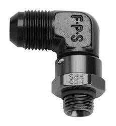 FRAGOLA 499206-BL - #6 x 9/16-18 90 Deg Swivel Adapter Black image