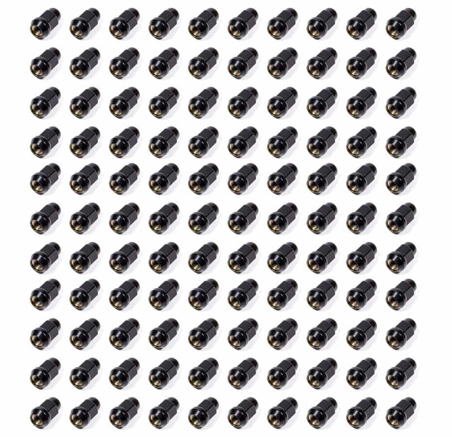 GORILLA 41188BC - 100 Lugnuts 1/2 Acorn Bulge 3/4in Hex Black image