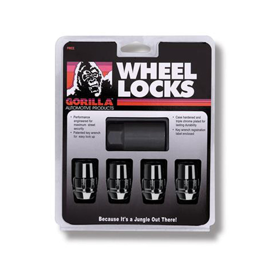 GORILLA 71641NBC - Wheel Locks Acorn Black Chrome 14mm x 1.50 4Pack image