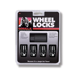 GORILLA 71641NBC - Wheel Locks Acorn Black Chrome 14mm x 1.50 4Pack image