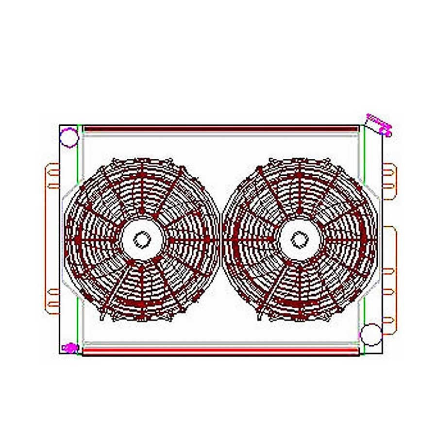 GRIFFIN CU00009 - Radiator Combo Unit GM A & F Body w/o Trans Clr image