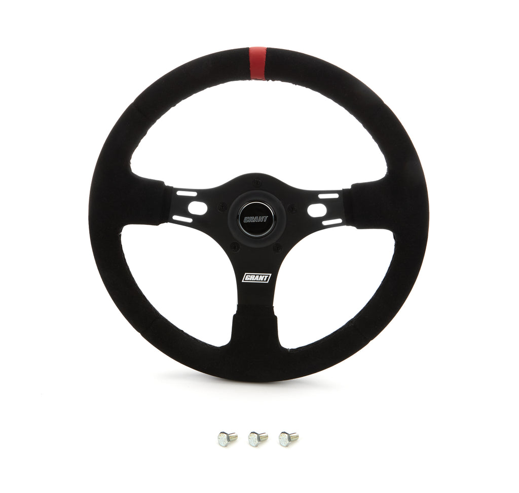 GRANT 1081 - 13in Red Stripe Race Steering Wheel Suede image