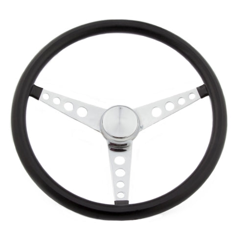 GRANT 277 - Classic 15in Black Vinyl Wheel - Chrome 3-Spoke image