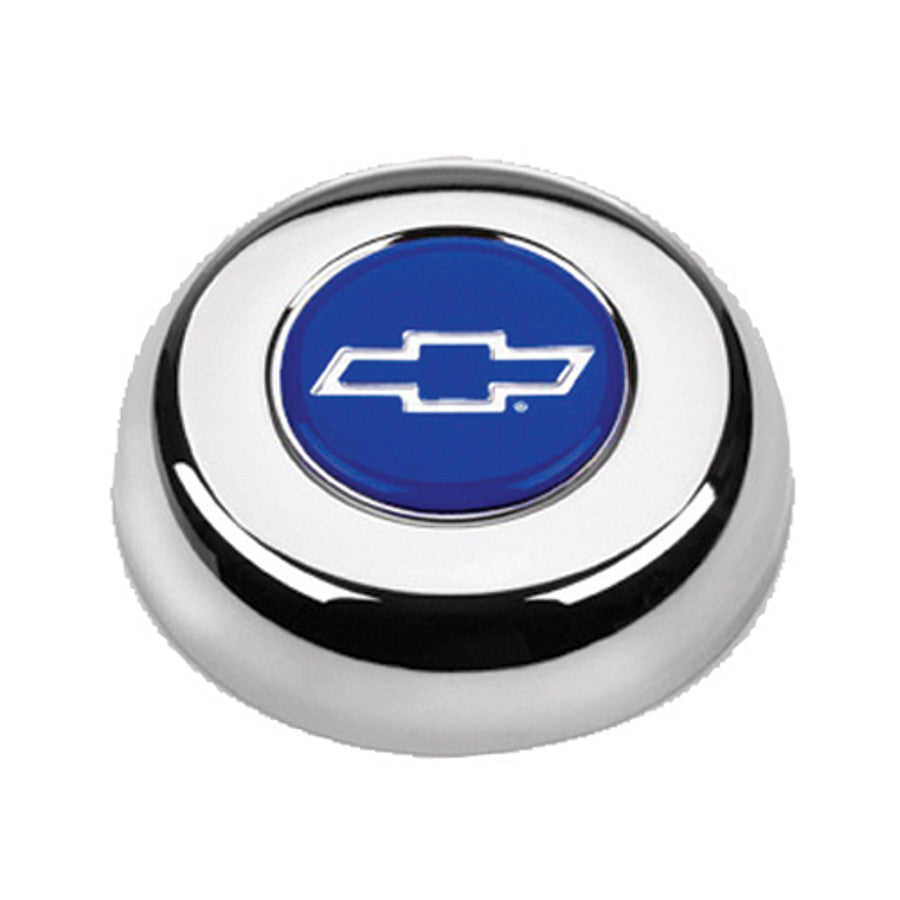 GRANT 5630 - Chrome Horn Button Chevy Bowtie Blue/Silver image