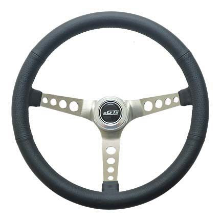 GT PERFORMANCE 35-5445 - Steering Wheel Retro Leather Stainless Spokes image
