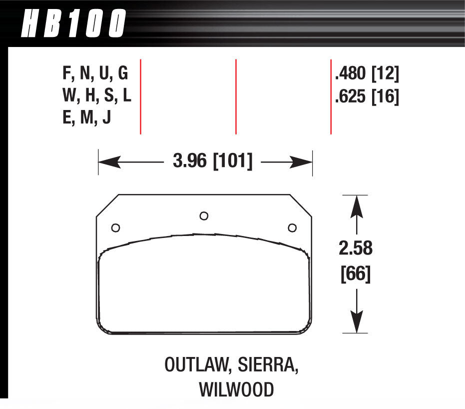HAWK BRAKE HB100N480 - Dynalite/2000 HP Plus  image
