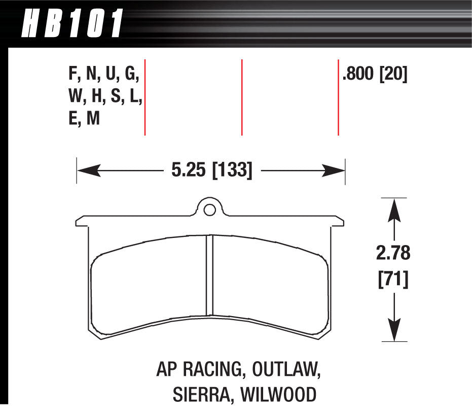 HAWK BRAKE HB101S800 - Superlite/XL HT-10  image