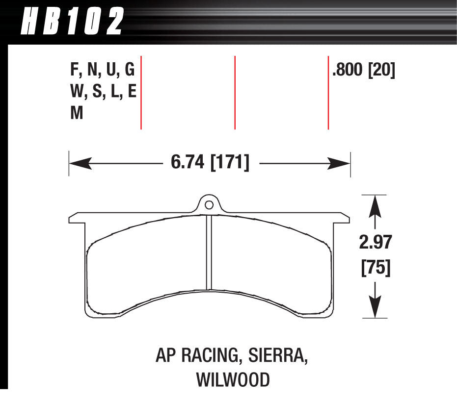 HAWK BRAKE HB102U800 - Wilwood GN AP DTC-70  image