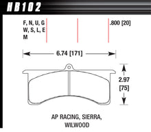 Load image into Gallery viewer, HAWK BRAKE HB102U800 - Wilwood GN AP DTC-70  image