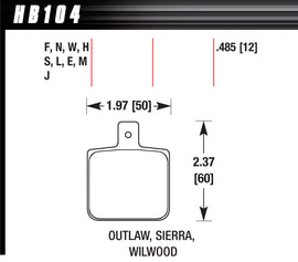 HAWK BRAKE HB104J485 - Brake Pad Set-Race DR97 Wilwood Dynalite Single image