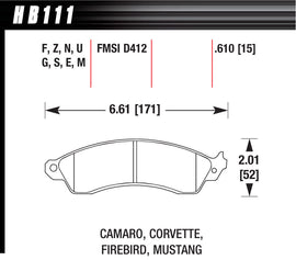 HAWK BRAKE HB111N610 - Performance Street Brake Pads (4) image
