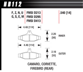 HAWK BRAKE HB112N540 - Performance Street Brake Pads (4) image