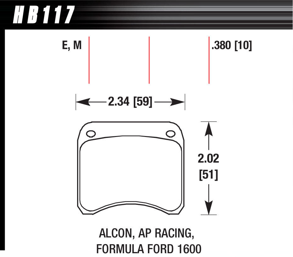 HAWK BRAKE HB117E380 - BRAKE PAD AP RACING REAR CALIPER BLUE 9012 image
