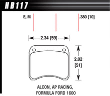 Load image into Gallery viewer, HAWK BRAKE HB117E380 - BRAKE PAD AP RACING REAR CALIPER BLUE 9012 image