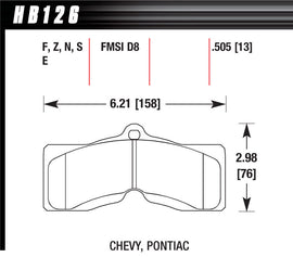 HAWK BRAKE HB126F505 - Performance Street Brake Pads (4) image