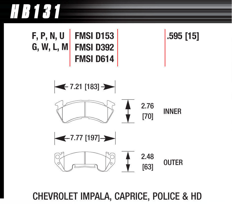 HAWK BRAKE HB131M595 - Full Size GM Magnum-Blk  image