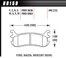 Load image into Gallery viewer, HAWK BRAKE HB159G492 - Street Brake Pads Rear Miata DTC 60 image