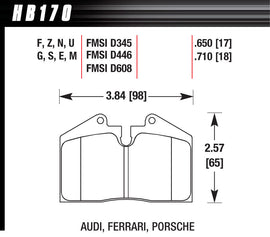 HAWK BRAKE HB170G650 - BRAKE PAD MASERATI PORSCHE FERRARI FR & RR image